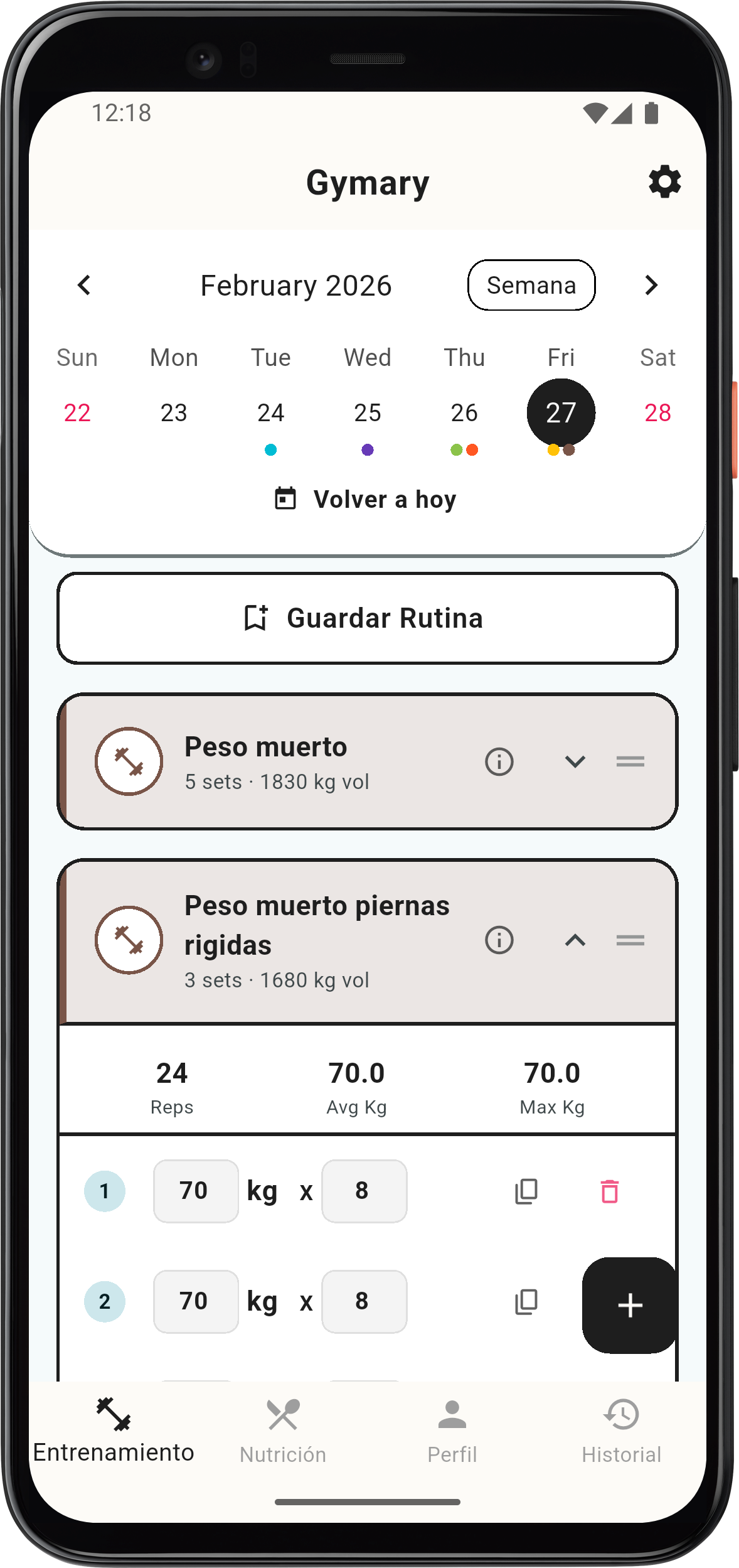 Gymary App Interface